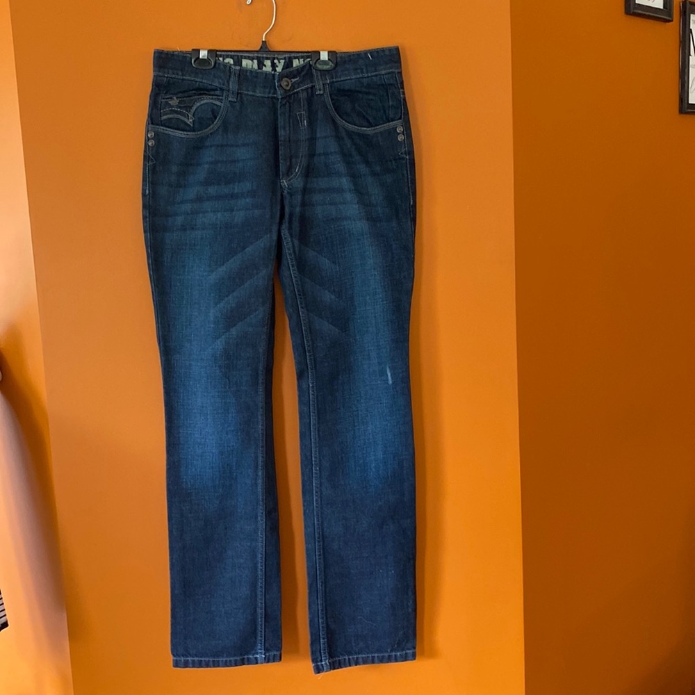 Men’s denim jeans in size 34 x 34 made by Numero Uno.